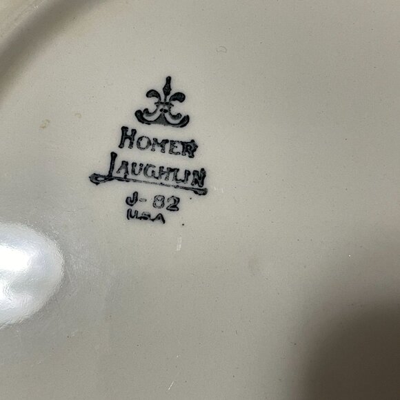 Vintage Home Laughlin Two Brown Barnyard Chickens Banded XX" Salad Plates J-82 - Picture 4 of 4